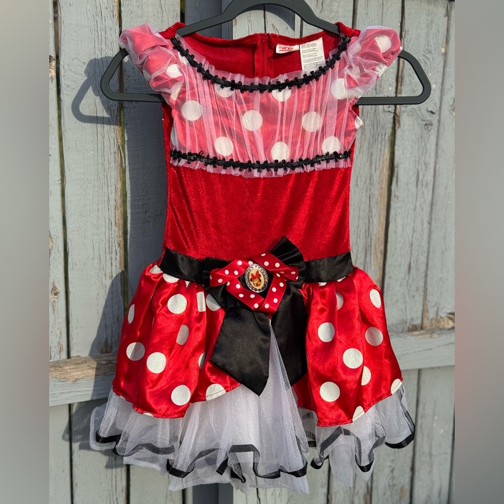Disney World Princess Costume 4-6X 4T Girl’s Minnie Mouse Polka Dot Dress Tutu